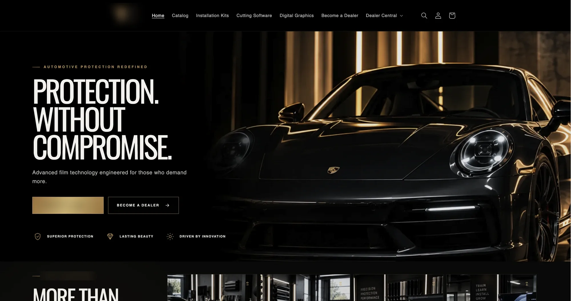 Example homepage from a business website we designed — image-led hero with clear calls to action (client name hidden)